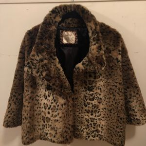 Free People leopard fur jacket